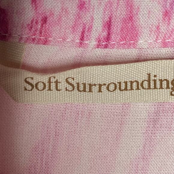 Soft Surroundings Womens Size Large Pink Altea Ikat Kimono Blouse Top Beaded - Picture 7 of 9